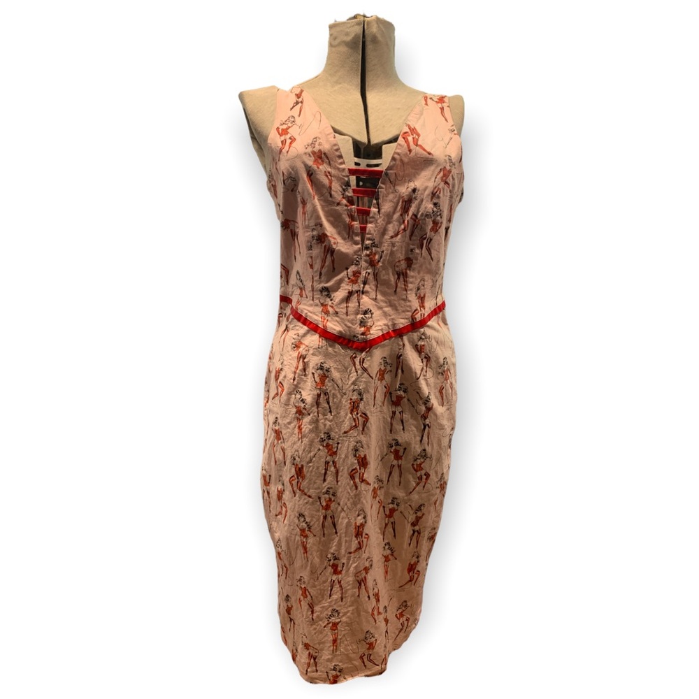 Bettie Page Fetish Print Wiggle Dress